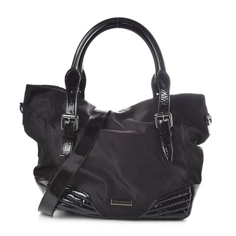 burberry black tote leather|burberry nylon tote black.